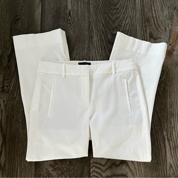 J CREW Teddie White Cotton/Viscose Mid Waist Straight Leg Cropped Pants Size 2 - Picture 5 of 9